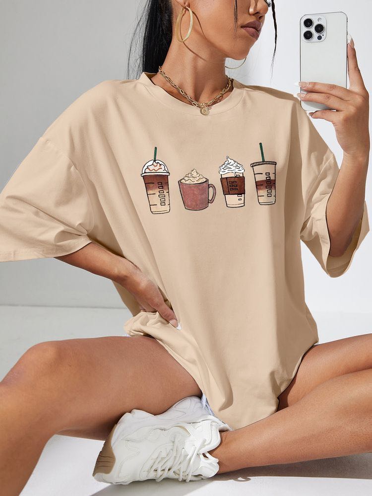 CAMISETAS OVERSIZE DAMA COFFY