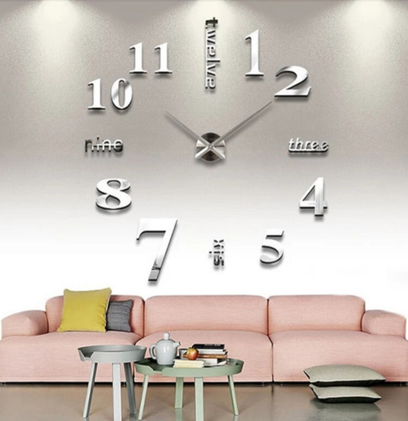 RELOJ STICKER DE PARED DECORATIVO 3D